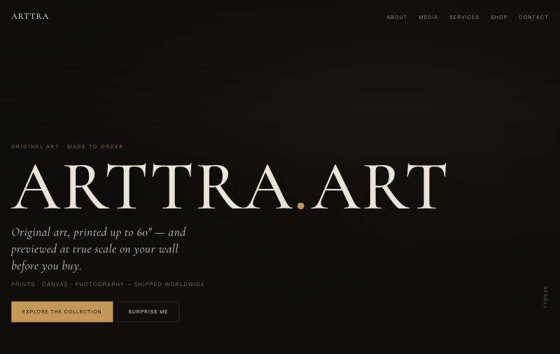 Arttra homepage