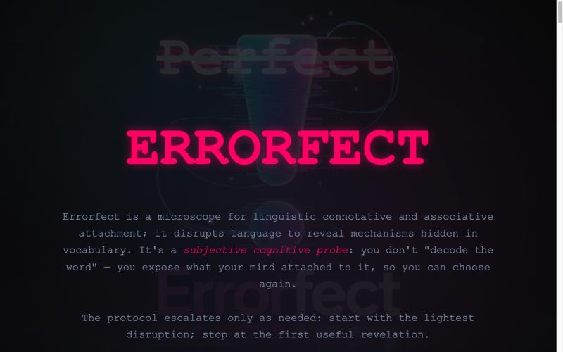 Errorfect homepage